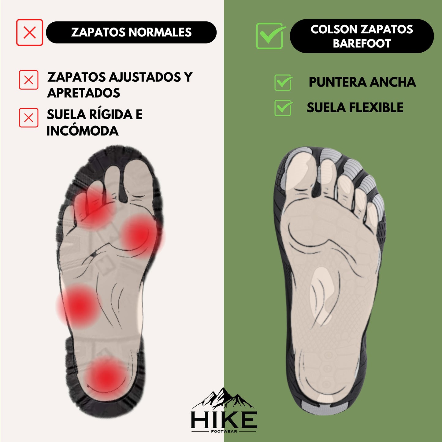 Colson Pro - zapatos barefoot saludables y antideslizantes (Unisex)
